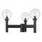Z-Lite Laurent Outdoor Post Mount Fixture, 3-Light, 30 In.W x 18 In.H, Black/Clear Seedy 599MP3-BK - alternate 1